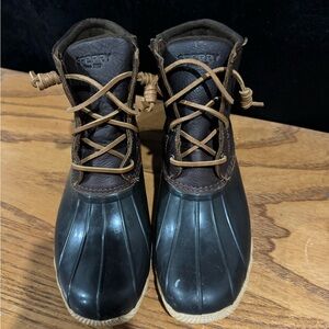 Sperry Black and Brown Waterproof Boots